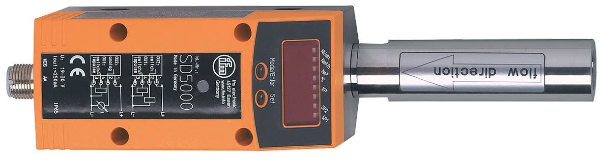 IFM SDR14DGXFPKG/US-100 Датчик расхода газа, Диапазон настройки (Нм^3/ч): Ar: 0,39 (0,4)...118,2 / CO2: 0,24 (0,2)...71,7 / N2: 0,24 (0,2)...73,0), Выход: OUT1: NO /NC программируемый или импульсный, OUT2: NO /NC программируемый или аналоговый (4...20 мA
