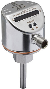 IFM SID10ADBFPKG/US-100 Компактный датчик потока для установки в фитинг, М12, DC PNP, NO / NC программируемый, настройка для жидкостей/газов: 3...300/ 200...3000, Подключение к процессу: Внутренняя резьба M18 x 1,5 для адаптера,темп-ра измер. среды -25.